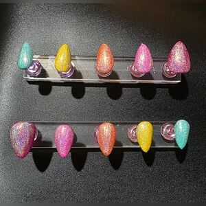 Holographic Aurora Press‎ On Nails Handmade Inspired by Glamnetic Aurora- MTO